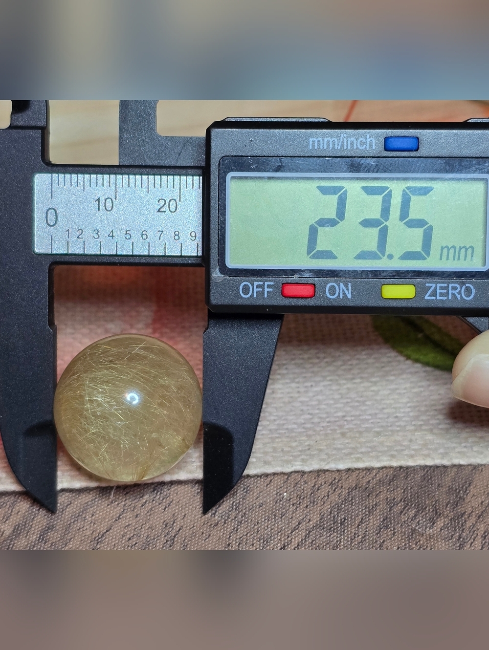 Gold Rutilated Quartz Crystal Sphere - Picture 6 of 6